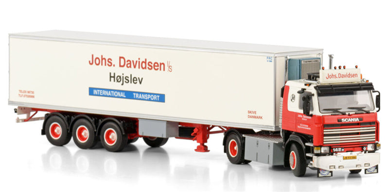 WSI SCANIA 2 SERIES 4X2 CLASSIC REEFER TRAILER - 3 AXLE Johs Davidsen Hojslev 1:50 Truck Pre-built Model