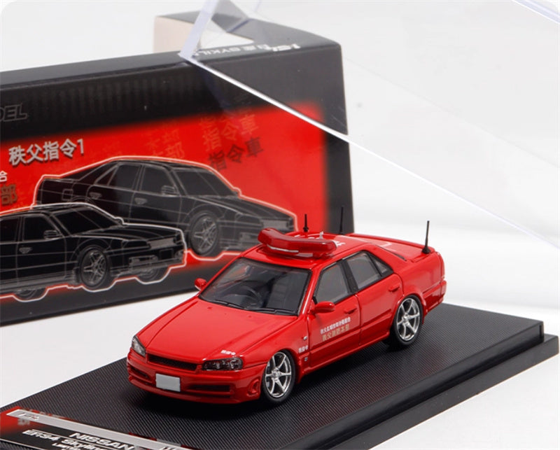 Mortal Nissan GTR ER34 SKYLINE URAS Modified Edition Fire truck red Limited Edition 699PCS ONLY 1:64 Car Pre-built Model view8