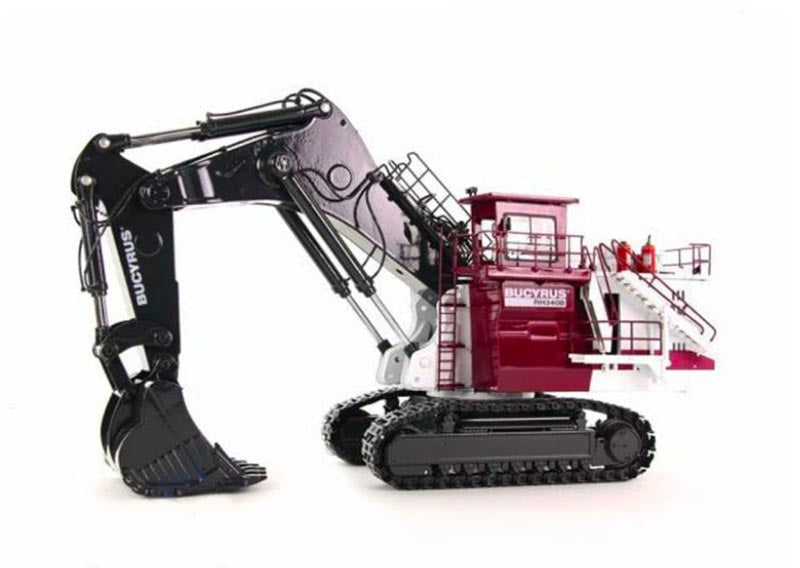 1:50  BUCYRUS RH340B Bymo Limited Collectors Edition Backhoe Black Red White Diecast Model