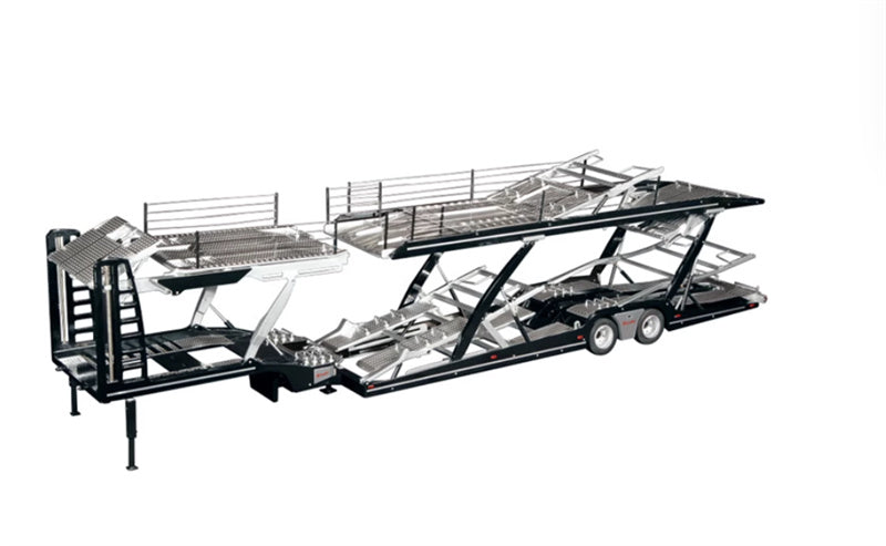 NZG SCANIA 730S Black V8 transport vehicle + double-layer trailer KIT 1:18 DIECAST Truck Lorry
