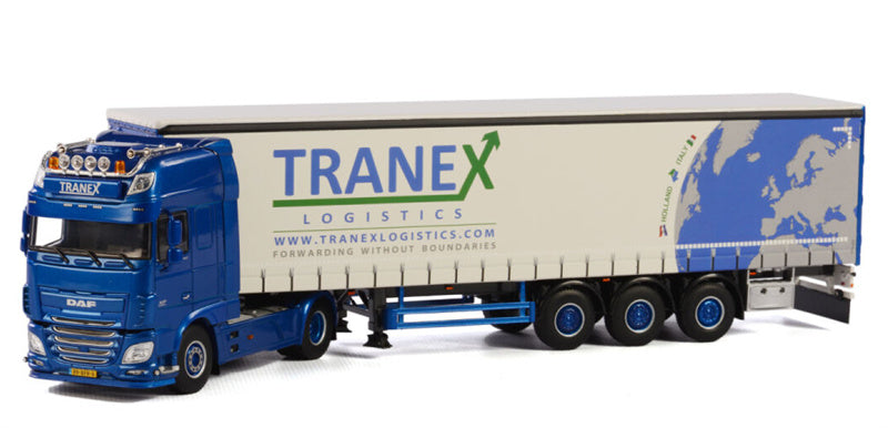 WSI DAF XF SUPER SPACE CAB 4x2 REEFER TRAILER - 3 AXLE Tranex 1:50 Truck Pre-built Model