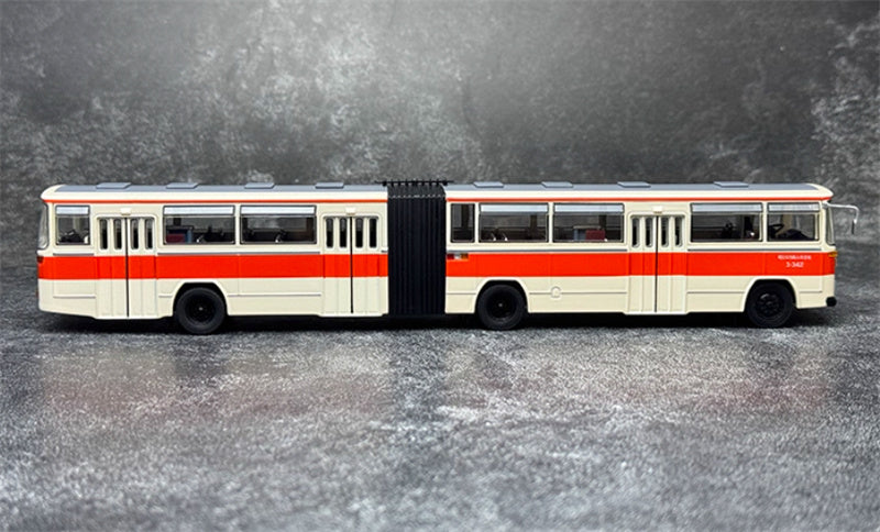Beijing Public Transport BG670 1 Road articulated bus tangerine orange 1:64 Bus Pre-built Model view5