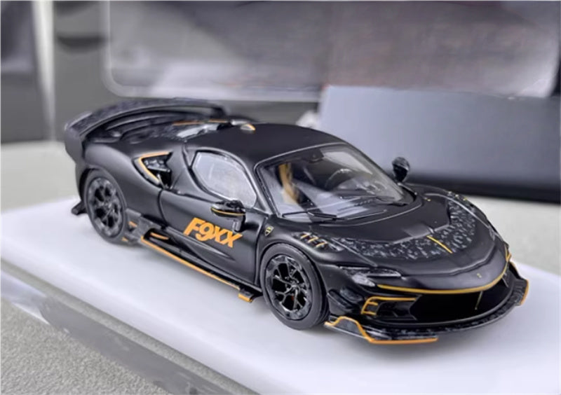 HKM Premium Mansory modified version Ferrari SF90 F9XX supercar Black hardtop Limited Edition 1:64 Car Pre-built Airliner Model Display view5
