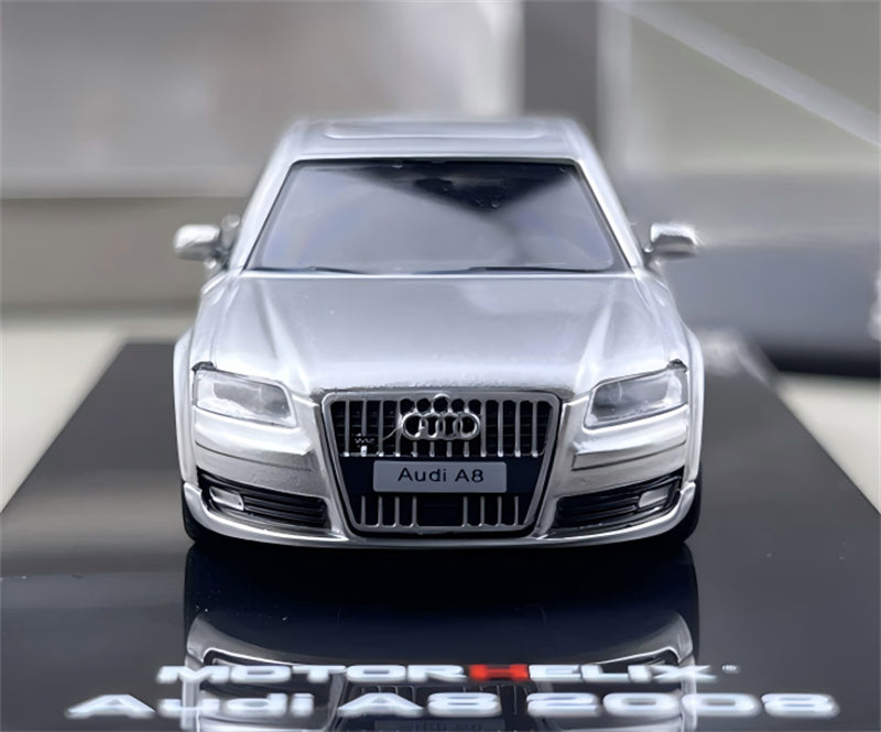 1:64 Audi A8 (D3) Facelift 2008 silver MOTORHELIX DIECAST Civil Car Model