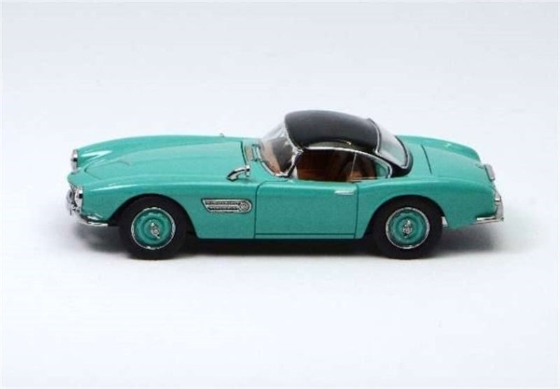 GFCC BMW 507 Roadster Retro Car 1957 Light Green Convertible hardtop 1:64 car Pre-built Model view3