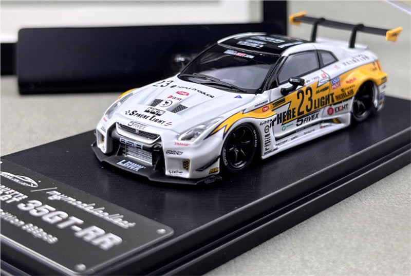 mymodelcollect Nissan 35GT-RR #23 LBWK Limited Edition Lightning HKS coating 1:64 Car Pre-built Model view1