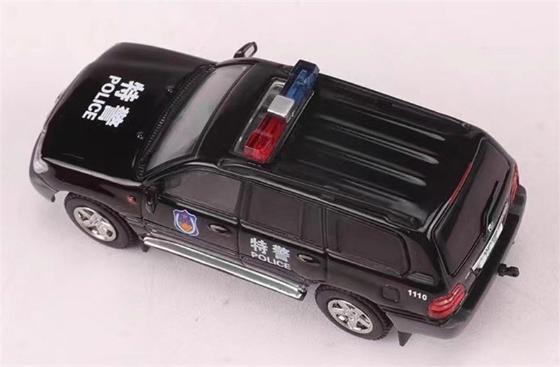 GCD Toyota Land Cruiser LC100 Police Car with 4 accessories LHD 1:64 Truck Pre-built Model view5