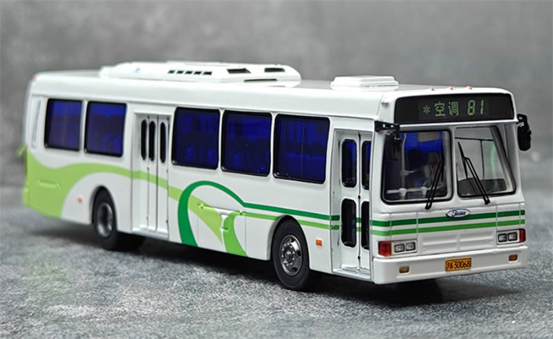 AUTO-GLIMPSE Flxible CFC6110GD Shanghai Coating Bus Route 81 Air-conditioned version Light green white 1:64 Bus Pre-built Model view8