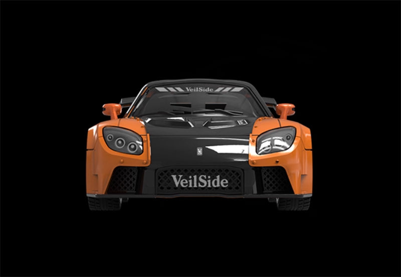 TIMEMICRO Mazda RX-7 Veilside Orange Black w/ Figure Limited Edition 999PCS ONLY 1:64 Car Pre-built Model view3