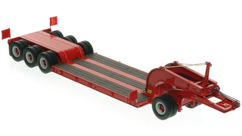 1:50 Talbert  1960s 60-Ton Cableneck Lowbed w/ Single-Axle Dolly Heavy Haul Replicas  Red Diecast Model
