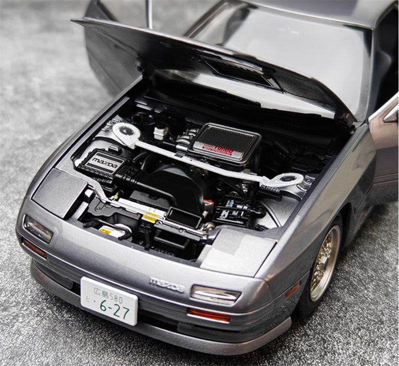 WHELART Mazda Savanna RX-7 FC3S Unlimited Edition Metallic Gray Limited Edition 1:18 Car Pre-built Model view9