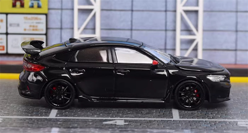 MOTORHELIX Honda Civic Type R FL5 Black Christmas Livery 1:64 car Pre-built Model view5
