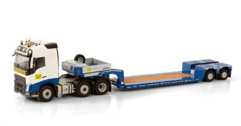 WSI VOLVO FH4 GLOBETROTTER 6X2 TWINSTEER LOW LOADER EURO - 2 AXLE TLR ROBINET 1:50 Truck Pre-built Model