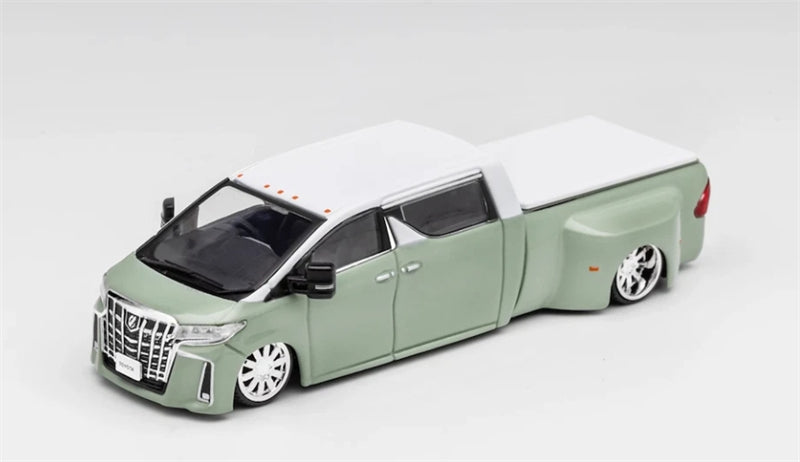 GCD TOYOTA NATS Alphard Pickup Super Dually Cream Green Limited Edition 500PCS ONLY RHD 1:64 Truck Pre-built Model view1