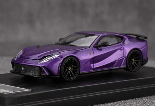 Little Toys x SH Ferrari 812 N-Largo V12 Supercar Novitec Modified Edition Limited Edition 299PCS ONLY Purple 1:64 Car Pre-built Model view2