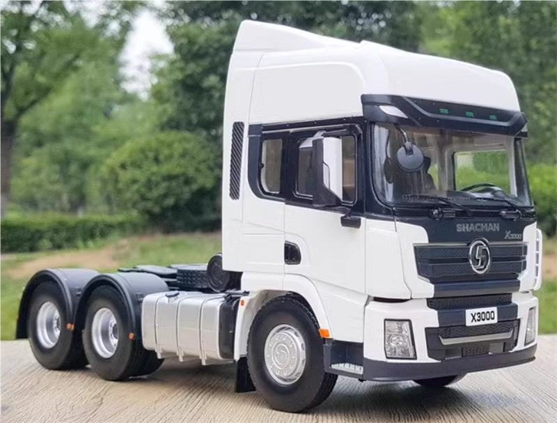 SHACMAN Delong X3000 Tractor trailer White with Spare Tire Edition 1:24 Truck Pre-built Model