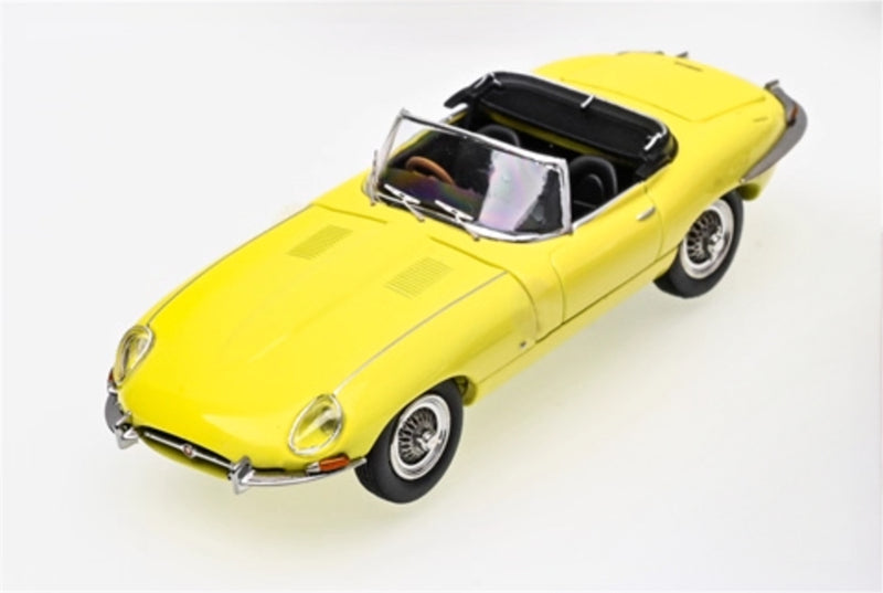 GFCC 1961 Jaguar E-Type Roadster Convertible Yellow Limited Edition 499PCS ONLY RHD 1:64 car Pre-built Model view4