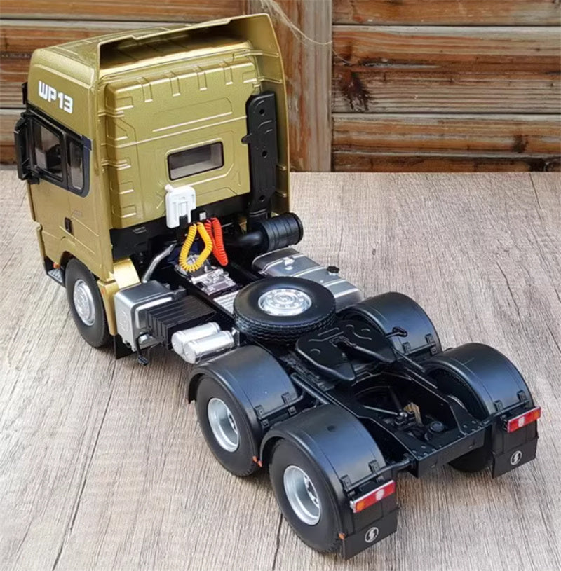 SHACMAN Delong X3000 WP13 Tractor trailer golden Spare Tire Edition 1:24 Truck Pre-built Model