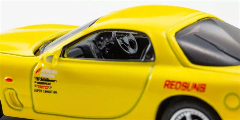 KYOSHO MAZDA RX-7 FD3S Yellow 1:64 Car Pre-built Airliner Model Display view6