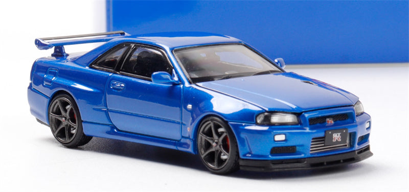 Focal Horizon Nissan GT-R R34 V-SPEC-II Blue Limited Edition 999PCS ONLY 1:64 Car Pre-built Model view3