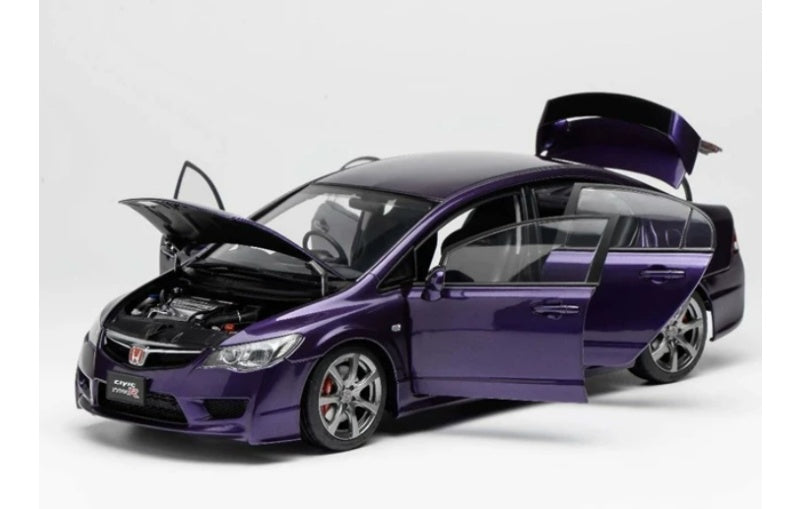 1:18 Honda Civic Type R FD2 Late Version MotorHelix Limited Edition 399PCS ONLY Premium Deep Violet Pearl Diecast Model view4