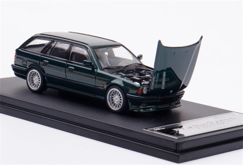 Mortal BMW E34 ALPINA B10 TOURING 5 Series Green Gold Strip Limited Edition 999PCS ONLY 1:64 Car Pre-built Model view6