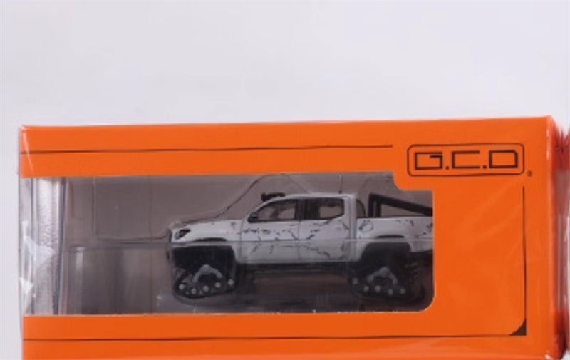 GCD Toyota Tacoma Snow Edition with tank track White Stone Pattern LHD 1:64 Truck Pre-built Model view8