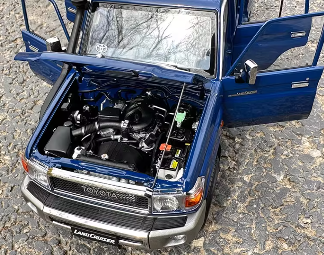 Almost Real Toyota LC76 Land Cruiser Blue 1:18 Car Pre-built Model view12