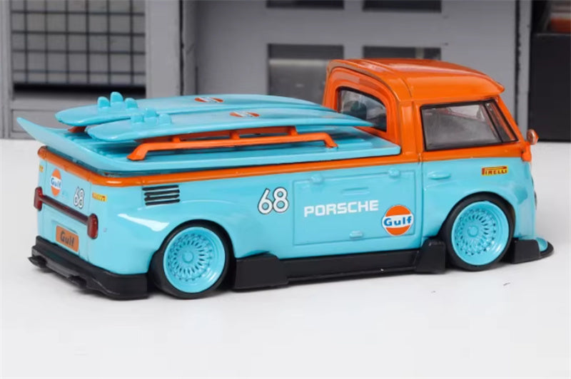 LMLF MODEL Volkswagen T1 Kombi wide body pickup truck with lid Gulf 1:64 Truck Pre-built Model view5