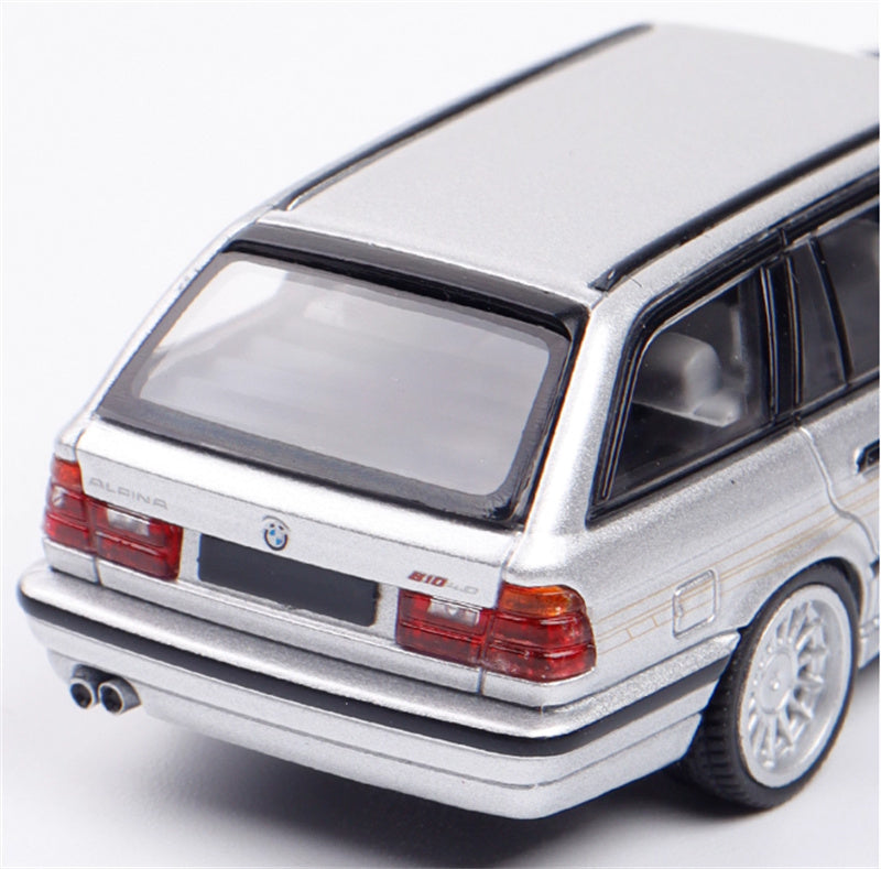 Mortal BMW E34 ALPINA B10 TOURING 5 Series wagon silver Gold Strip Limited Edition 999PCS ONLY 1:64 Car Pre-built Model view8