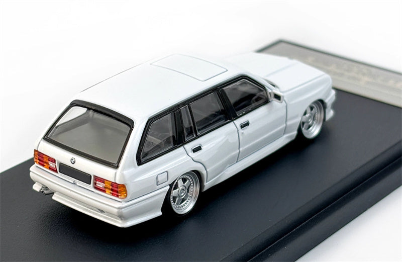 Mortal BMW E30 3 Series Touring Lowered Version version Openable Hood Pearl white Limited Edition 499PCS ONLY 1:64 Car Pre-built Model view5