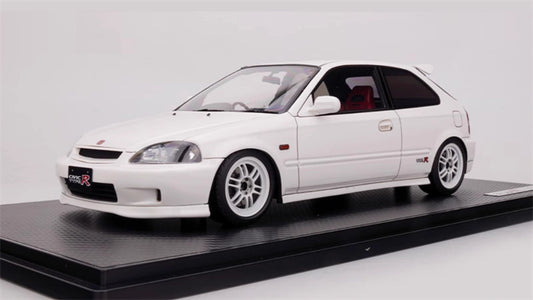 IGNITION MODEL Honda Civic EK9 Type R White 1:18 Car Pre-built Model view1