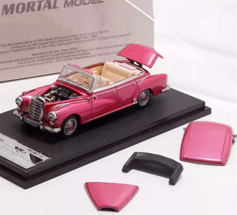 Mortal Model Mercedes Benz TYP 300D Cabriolet W189 Pink Limited Edition 799PCS ONLY LHD 1:64 car Pre-built Model view8