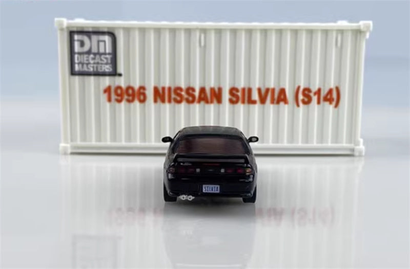 CATERPILLAR NISSAN SILVIA S14 black left-hand drive 1:64 Car Pre-built Model