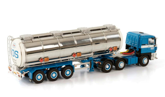WSI DAF 3300 6X2 TWIN STEER TANK TRAILER - 3 AXLE BOS TRANSPORTEN 1:50 Truck Pre-built Model