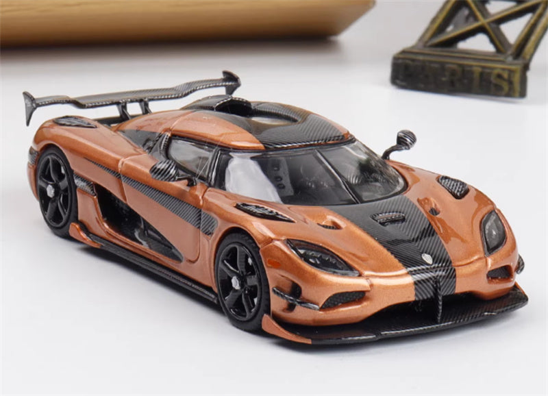 SmallcarsART Koenigsegg Agera RS Supercar Rose gold carbon fiber 1:64 Car Pre-built Model view4