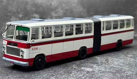 Beijing Public Transport Jinghua BK662 110 Road Articulated bus White Road Sign 1:64 Bus Pre-built Model view1