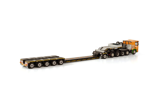WSI SCANIA P LOW I CP20 10X4 LOW LOADER 5 AXLE DOLLY 1 AXLE HOLTROP V.D. VLIST 1/50 DIECAST Truck