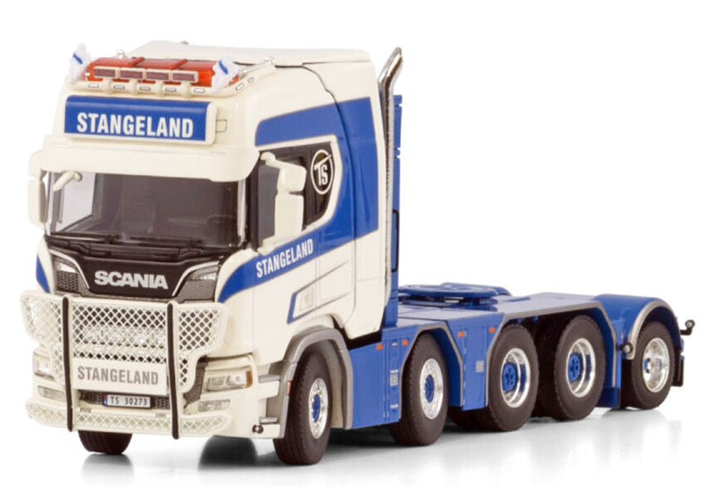 WSI SCANIA R HIGHLINE CR20H 8X4 WITH ADD ON AXLE Stangeland 1:50 Truck Pre-built Model