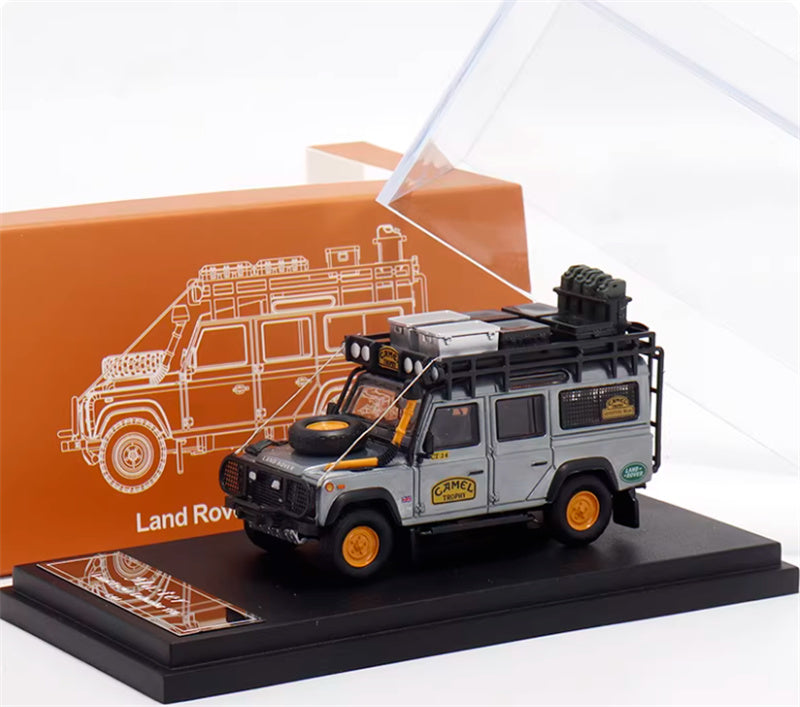 Master Land Rover Defender 110 Camel TROPHY clear varnish version 1:64 Car Pre-built Airliner Model Display view6