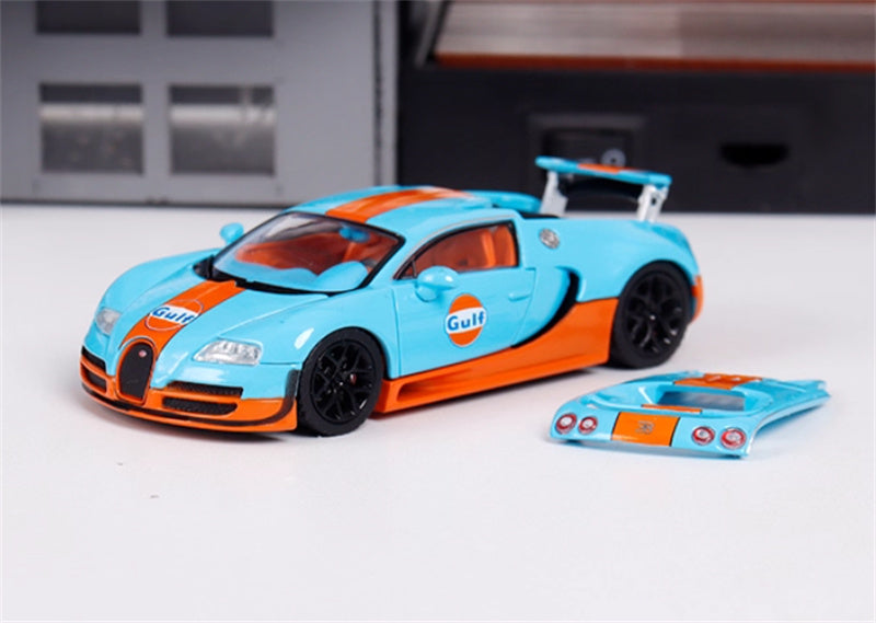 Mortal Bugatti Veyron Gulf Black Wheel Weihang Limited Edition 799PCS ONLY 1:64 Car Pre-built Model view1