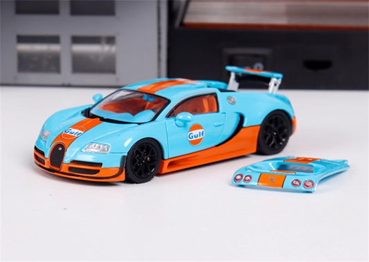 Mortal Bugatti Veyron Gulf Black Wheel Weihang Limited Edition 799PCS ONLY 1:64 Car Pre-built Model view1