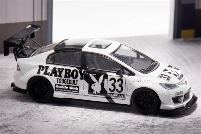 BSC Honda Civic FD2 explosive redesign Regular Edition White Limited Edition 499PCS ONLY 1:64 Car Pre-built Model view3