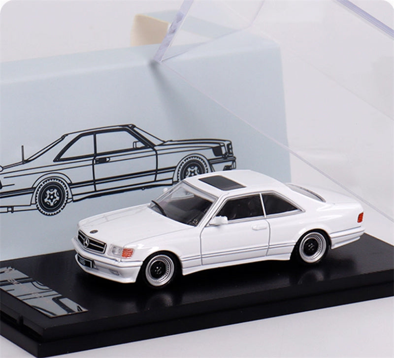 Rhino Model Mercedes Benz S-Class 560 SEC AMG W126 White 1:64 Car Pre-built Model view8