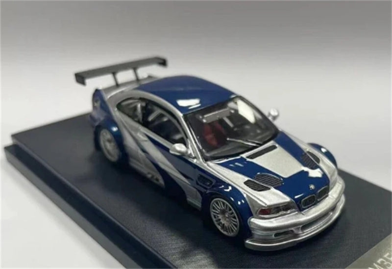 1:64 BMW M3 E46 GTR Silver with Blue Stripes Ghost Playe DIECAST Limited Edition 999pcs ONLY Model