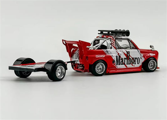 Liberty 64 Honda Modified wide body pickup trailer Marlboro Painting Limited Edition 999PCS ONLY 1:64 Truck Pre-built Airliner Model Display view2