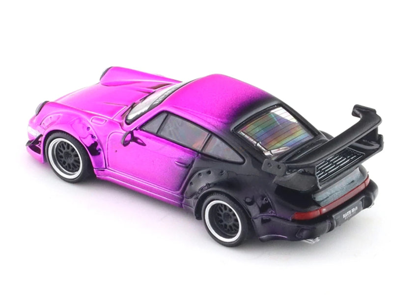 Aurora Model Porsche 911 RWB 964 Electroplated Pink Purple Black Regular Version Limited Edition 499PCS ONLY 1:64 car Pre-built Model view3