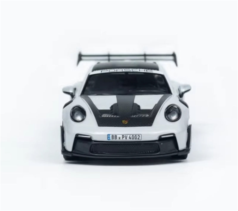 MINICHAMPS Porsche 911 GT3 RS 2024 Grey w/ Blue Wheels Limited Edition 1:64 Car Pre-built Model