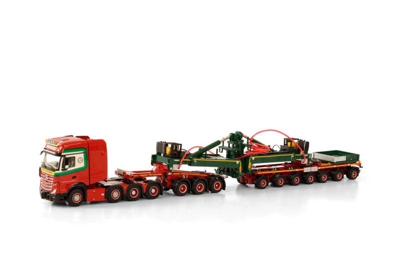 WSI ACTROS MP4 SLT GIGA SPACE 8X4 SPACE SLT NOOTEBOOM MWT 3+7 G. Vlastuin 1:50 Truck Pre-built Model