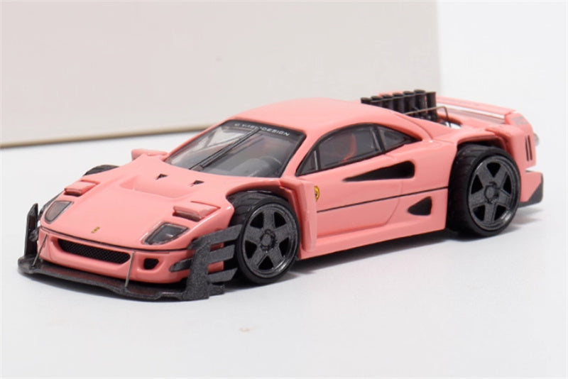 Autobots Models Ferrari F40 Yasid sports car Explosive redesign pink 1:64 Car Pre-built Model view7